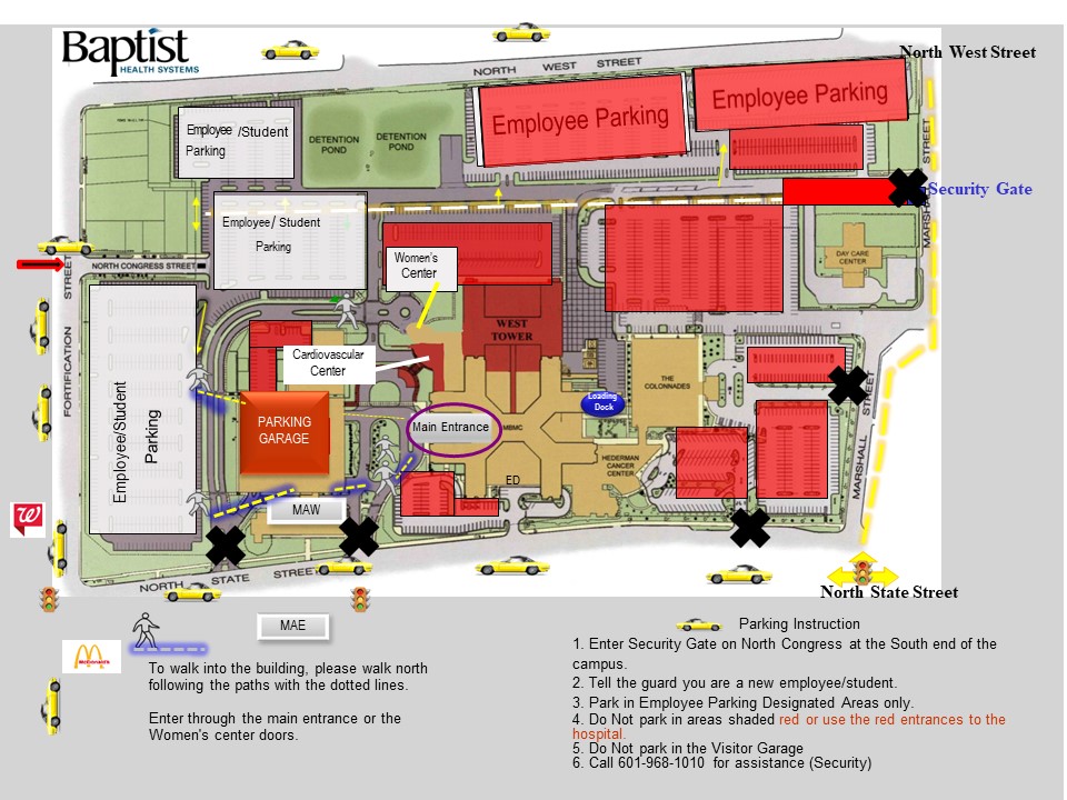 Mississippi Baptist Medical Center Parking Map