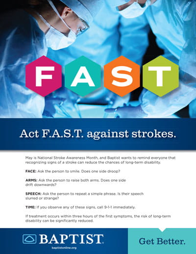 Surgeons in blue scrubs operate over a patient while colorful hexagons spell "FAST" across the image.